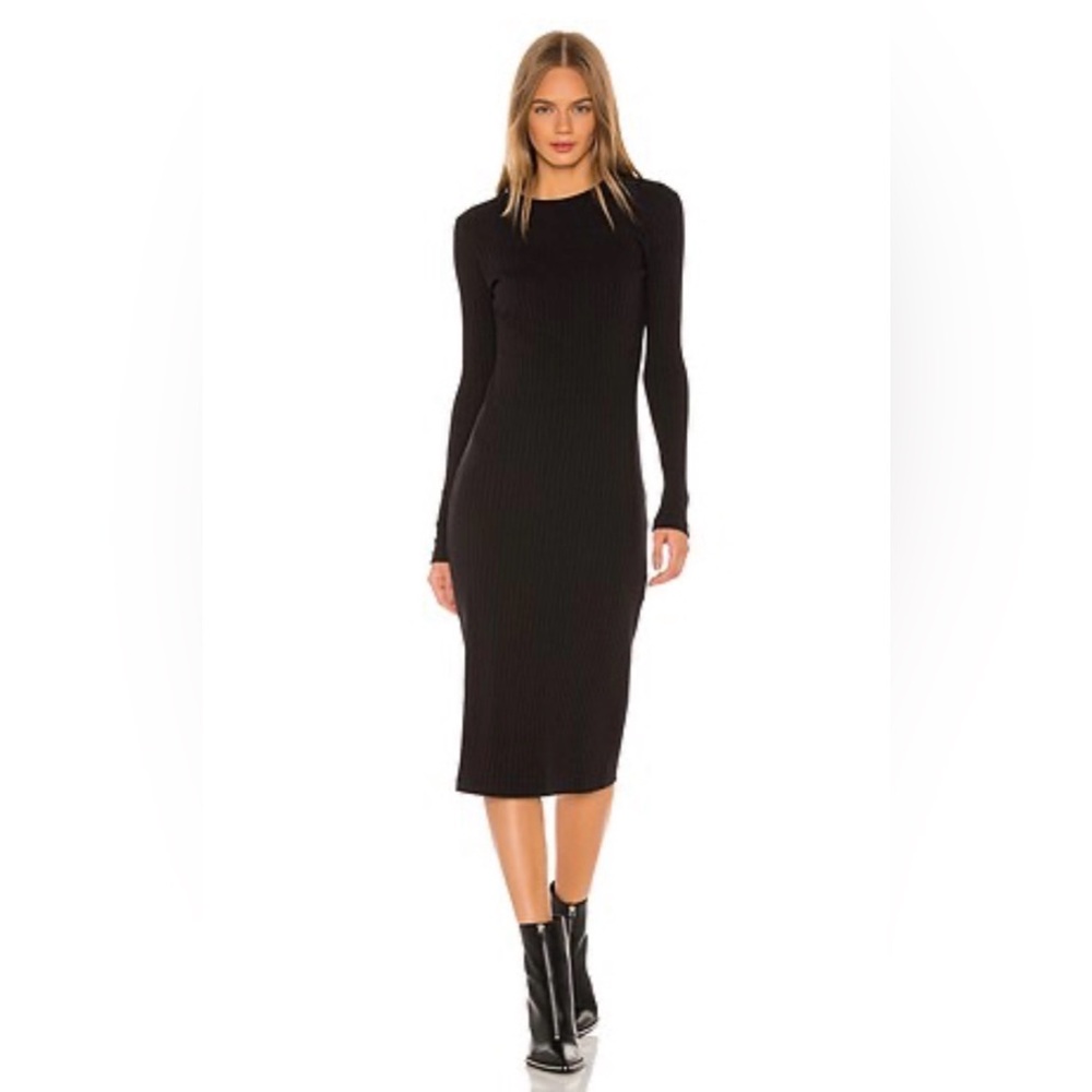 Re/done 90’s L/S Ribbed Dress Med EUC